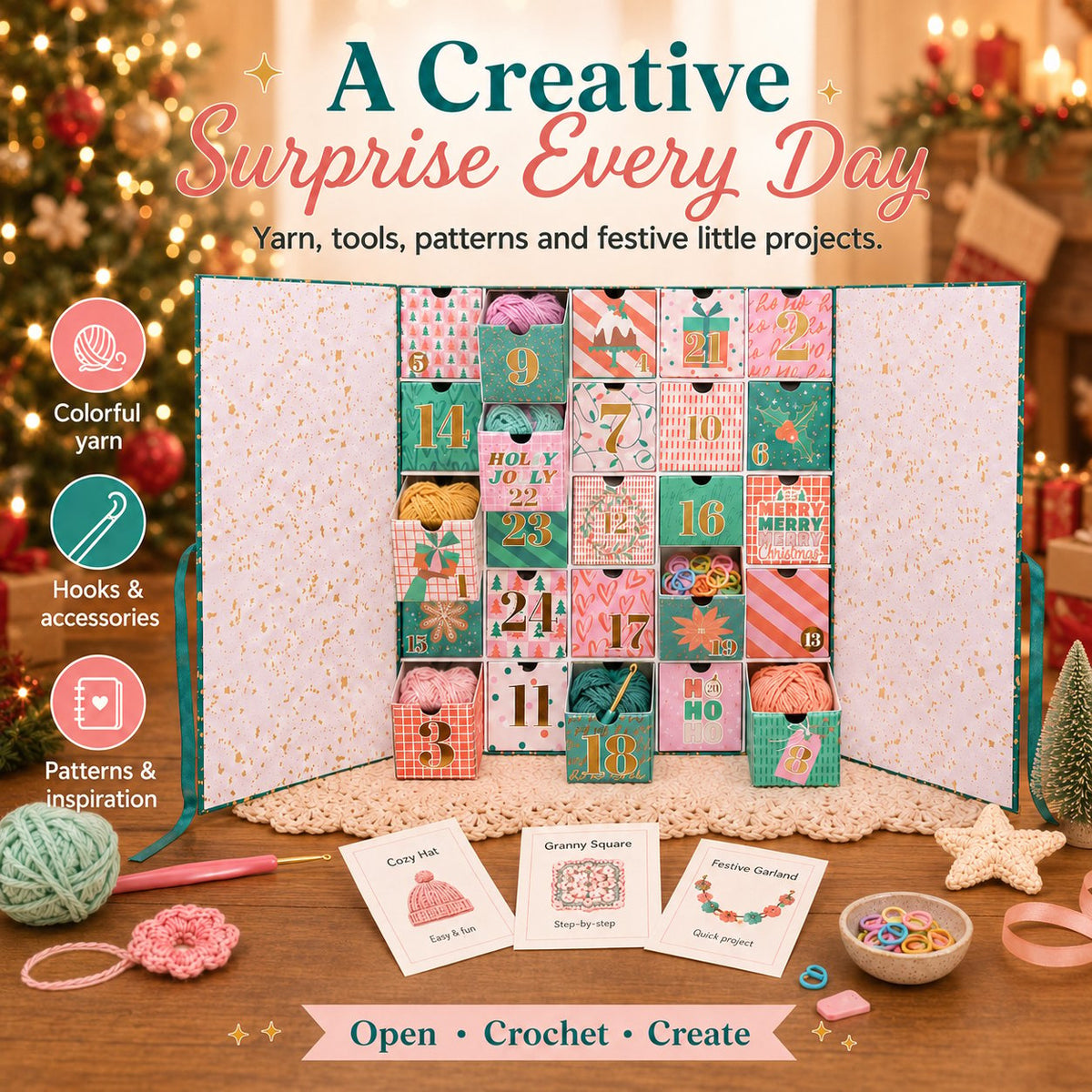 🧶🎄 25 Jours de Magie au Crochet – Calendrier de l’Avent 2026 (🔥Comme dans la vidéo)