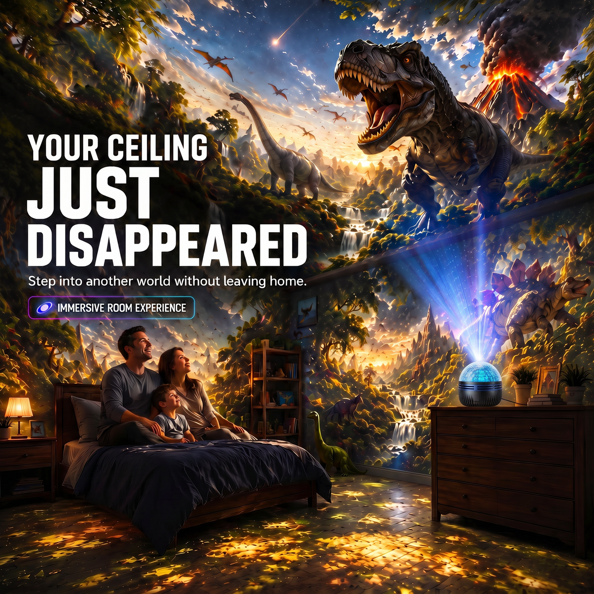 🦖🎁 Transformez votre chambre en galaxie 5D : L'immersion cosmique à 360°