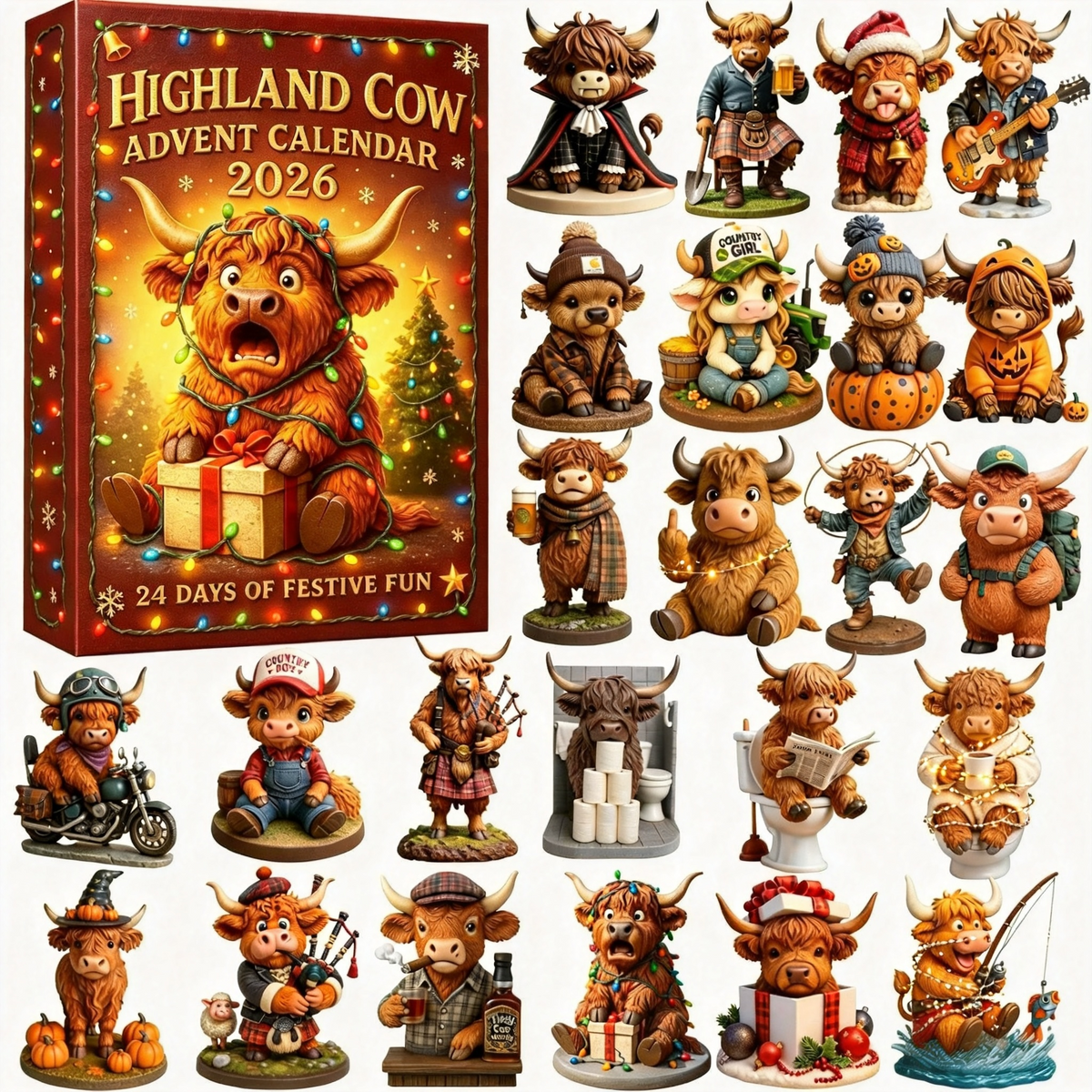 🎄🐮Calendrier de l'Avent Vache des Highlands 2026