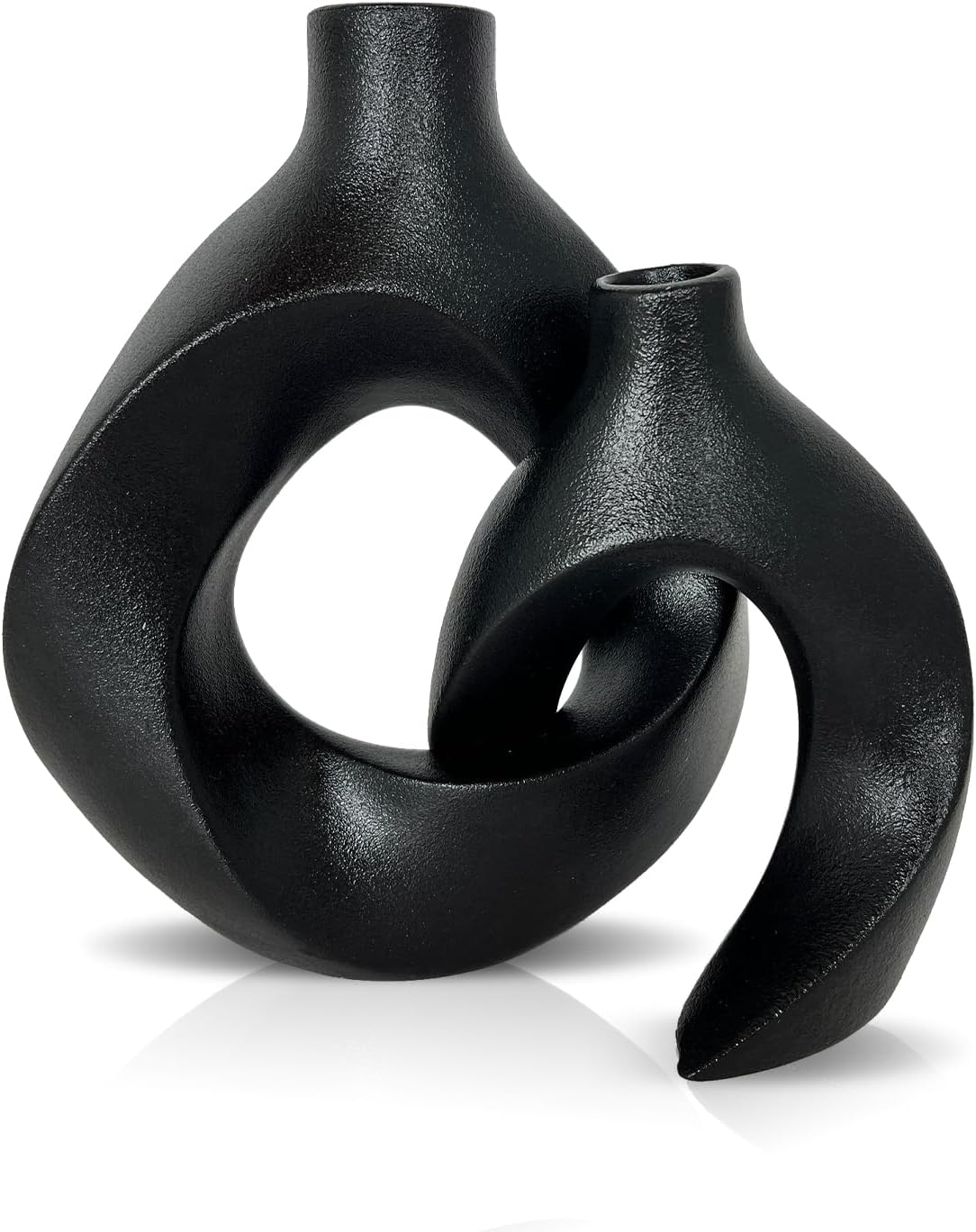 Ensemble de 2 vases en céramique noire