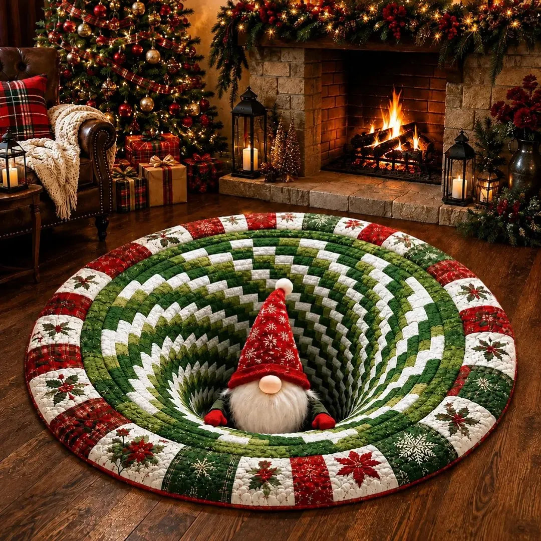🎄 Tapis de Noël avec illusion d’optique 3D
