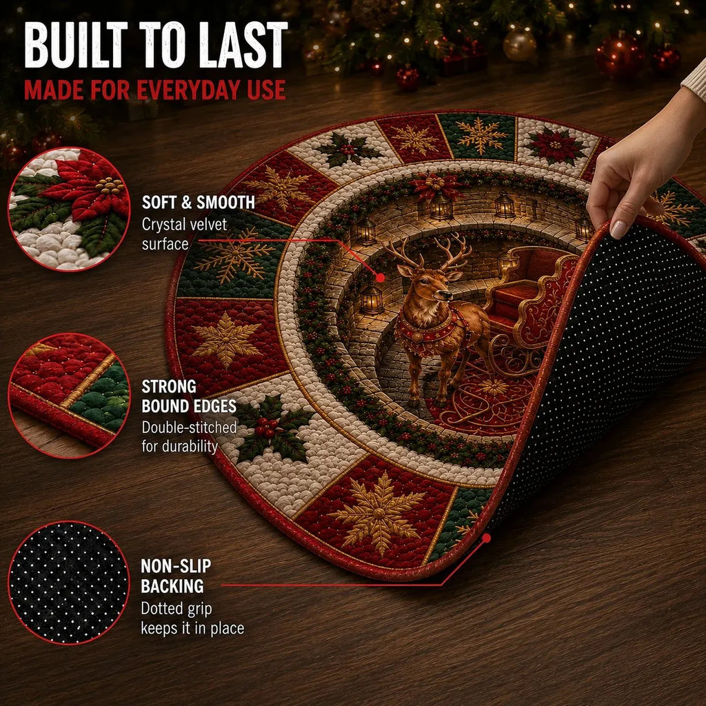 🎄 Tapis de Noël avec illusion d’optique 3D