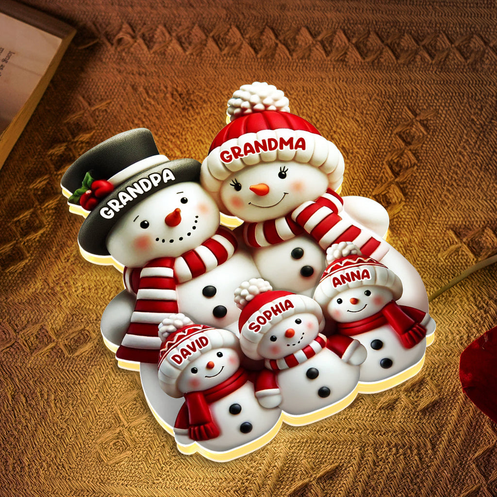 ⛄ Bonhomme de Neige 2D Personnalisé – Boîte Lumineuse de Noël