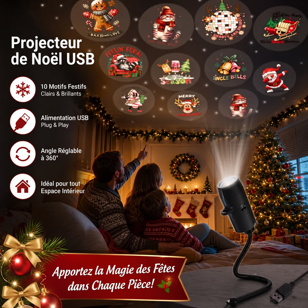 ✨Branchez, projetez, admirez : Le projecteur féerique Plug-&-Play pour des fêtes réussies