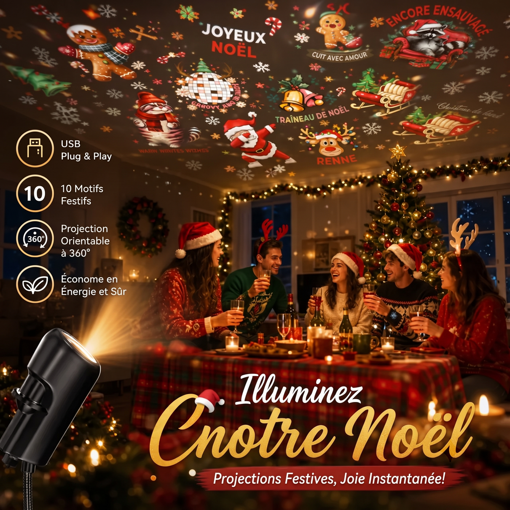 ✨Branchez, projetez, admirez : Le projecteur féerique Plug-&-Play pour des fêtes réussies