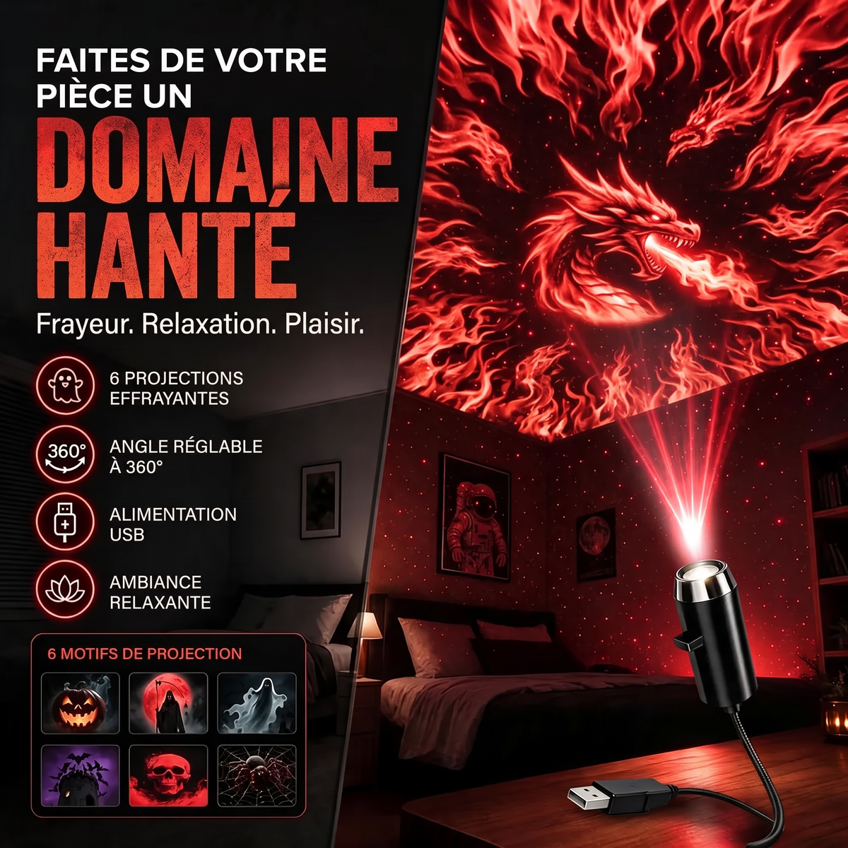 ✨Branchez, projetez, admirez : Le projecteur féerique Plug-&-Play pour des fêtes réussies