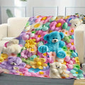🧸 Plaid effet « teddy » à motif floral pastel