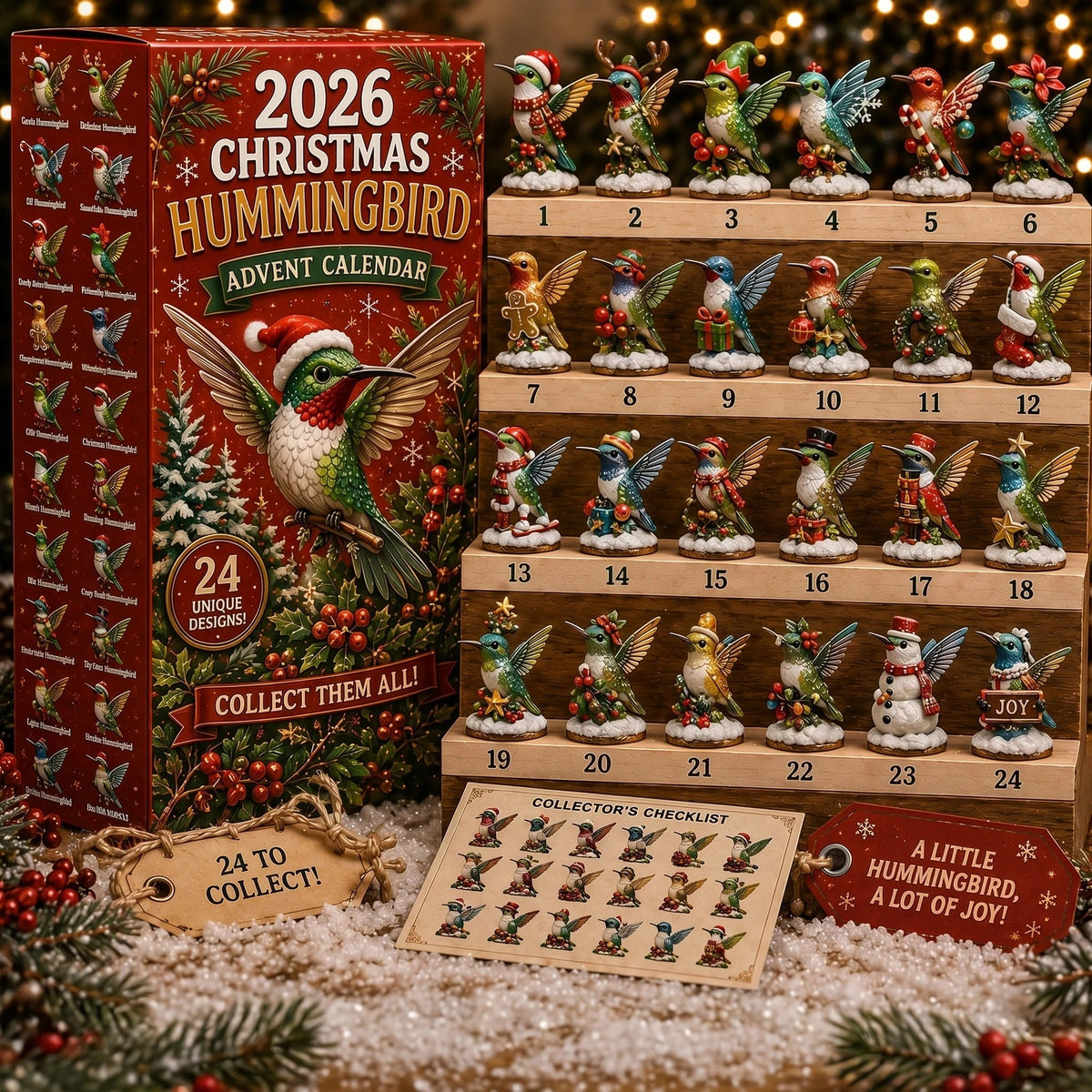 🐦🎄 Calendrier de l’Avent Colibris de Noël 2026 – Une Nouvelle Surprise Chaque Jour ✨